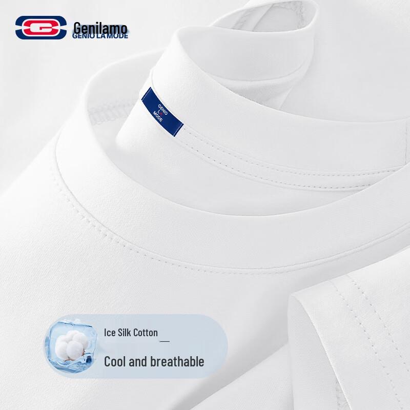 GENIOLAMODE Men s Summer Breathable Ice Silk Cooling Short Sleeve T-Shirt XL