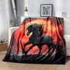 1pc Horse Printing Lightweight Flannel Blanket, Comfortable and Warm Blanket, for Camping Sofa Bed and Couch Office, Gift