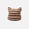 Japanese Streetwear Harajuku Beanie Hat Little Devil Striped Knitted Hat ForWomen Girls Autumn Winter Cute Cat Ears Cap