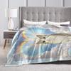 Funny Angel Meowl Cat Blanket Winter  Comfortable Throw Blanket For Adults Girls Sofa Home Flannel Bedspread Bed Cover