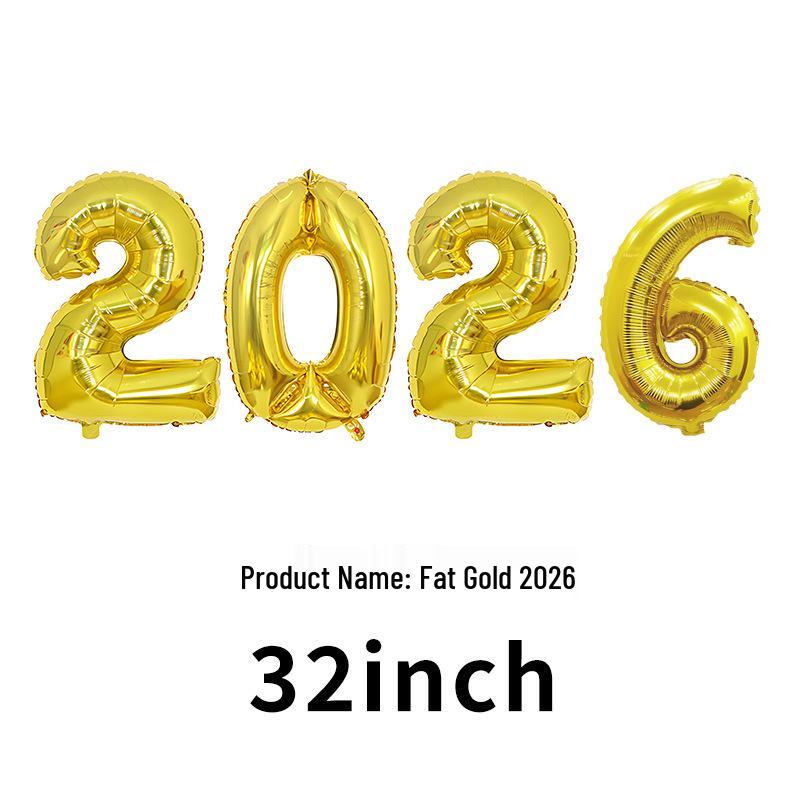 2026 New Year's Party Large 32" & 40" Number Foil Balloons Set