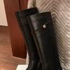 High-end Long Boots for Women's Flats Knee High Fashion Shoes Leather Winter High Boots New Walking Trend Chelsea Mujer De Botas