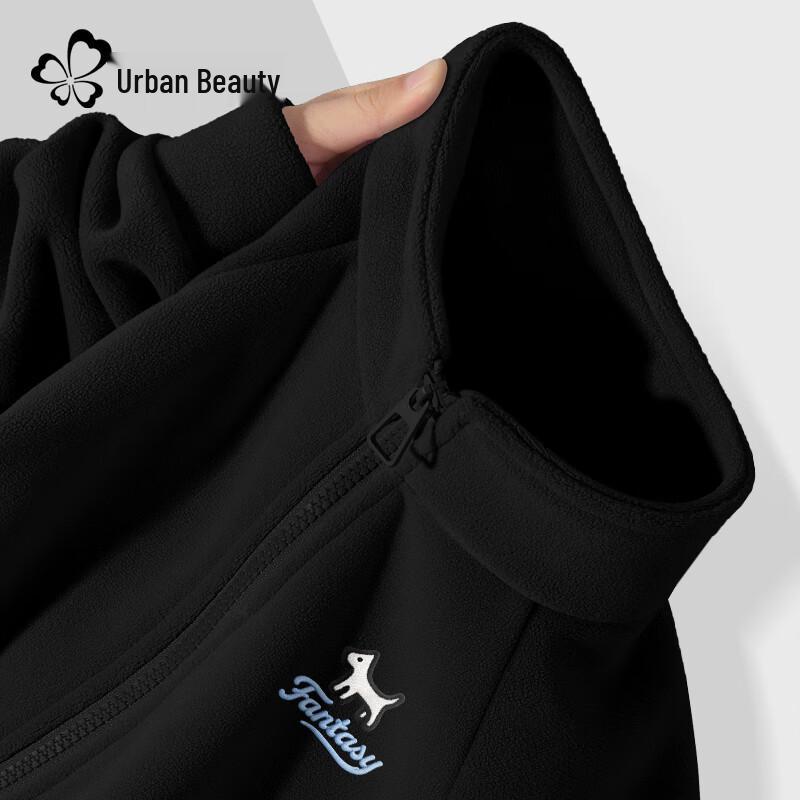 

Women s 2025 Winter Fleece Jacket with Puppy Patch L