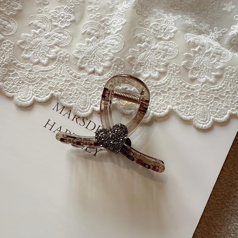 

Корейский аксессуар для волос, ощущение высокого класса, полностью инкрустированная стразами заколка-сердце для женщин, заколка-акула для пучка