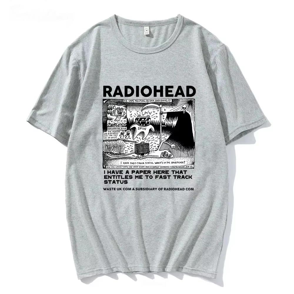 Harajuku Fashion Radiohead T-Shirt Men Women Vintage Graphic Tees Hombre Unisex High Quality Cotton Crewneck Classic T-shirts