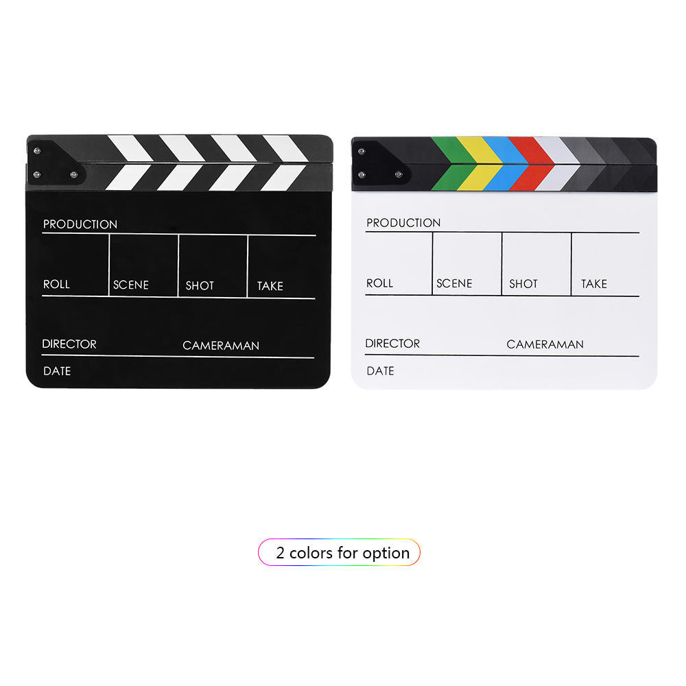 10  * 12    24.5 * 30cm Acrylic Dry Erase Clapboard Clap stick Clapper Board Slate for Film Movie Cut Action Scene