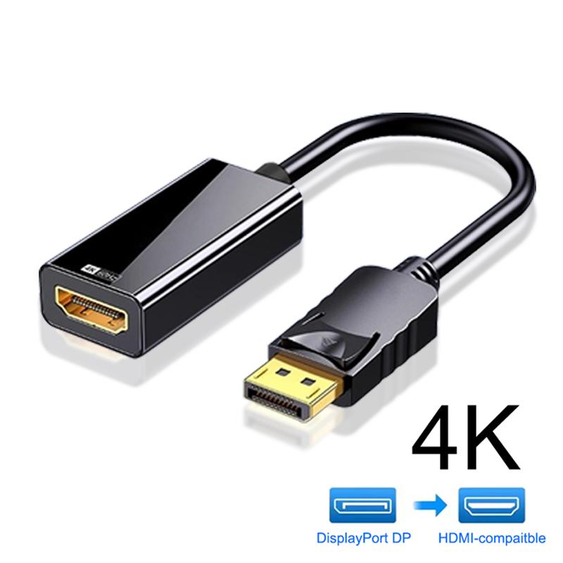 4K DisplayPort To HDMI-compatible Adapter Connector DP Male To HDTV Female Converter Vidio Audio Switcher Cable for PC TV Laptop