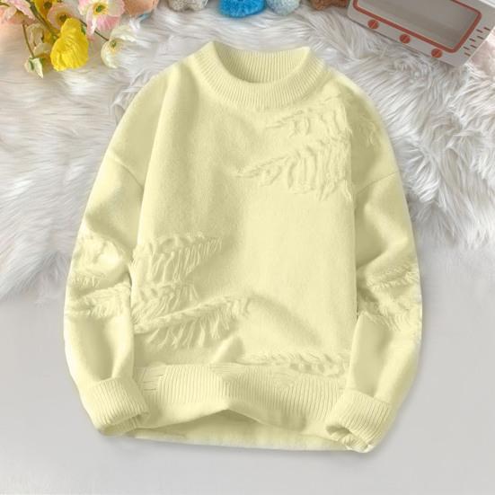 Men Winter Sweater Irregular Ripped Design Round Neck Knitted Loose Long Sleeves Thick Sport Daily Wear Sweater