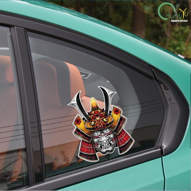 Japan Dämon Geist Samurai Autoaufkleber Totenkopf Prajna Auto Tankdeckel Hannya Aufkleber Vinyl Laptop Form A4 Q3 Auto Dekoration