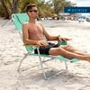 3-in-1 Padded Beach Chair w/ Face Cushion Arm Holes Folding Recliner Adjustable Backrest Footrest Cup Holder Side , Customized