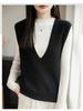New Year Women's V-Neck Sleeveless Shiny Layered Plus-Size Wool Vest for Spring and Autumn