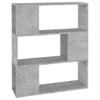 Bookshelf Room Divider Concrete Grey 80 x 24 x 94 cm Wood Based Material