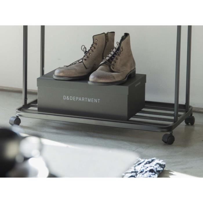 Yamazaki Home Portant Penderie À Vêtement Porte-Manteau Étagère Pour Chaussures Penderie Support Manteau Couleur Noir 67x172x35 Cm