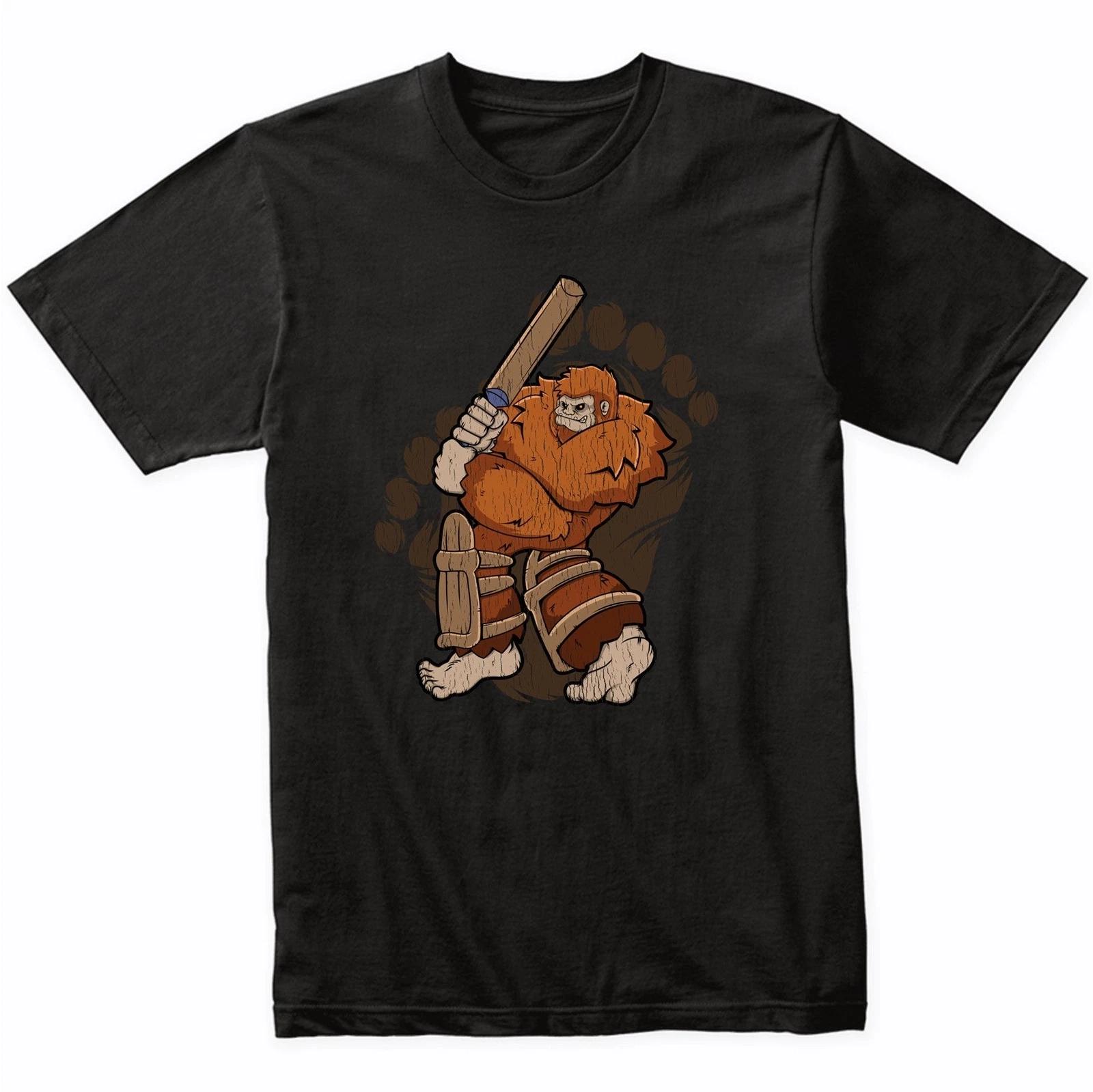 Bigfoot Cricket Shirt - Sasquatch Playing Cricket Funny T-Shirt L
