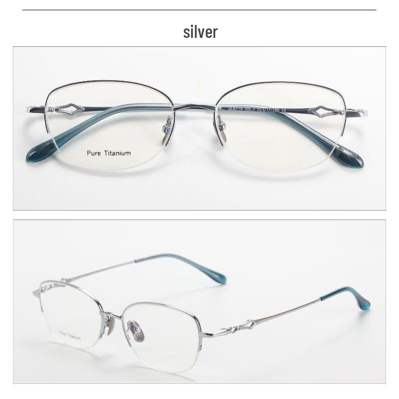 M6719S Retro Semi-Rimless Pure Titanium Eyeglass Frame for Men & Women, Prescription-Friendly for Myopia