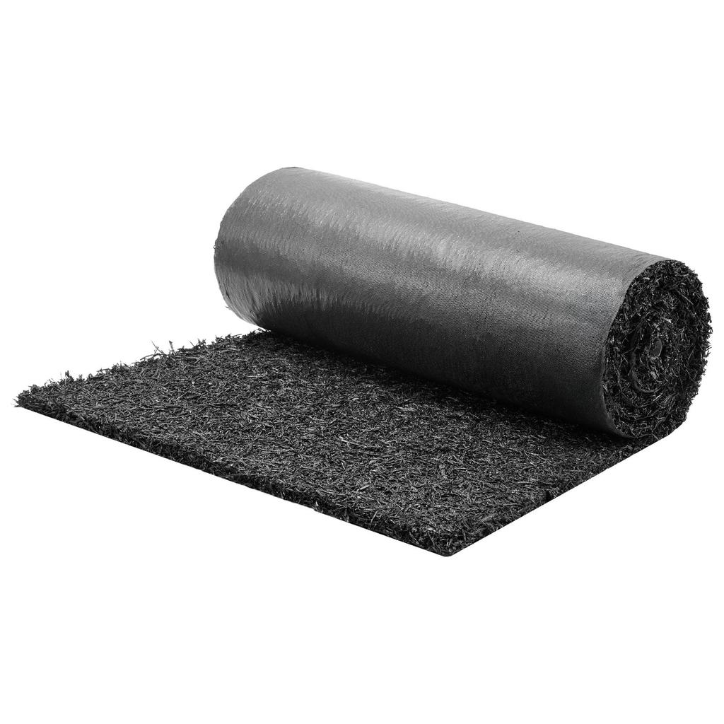 Rubber Mulch Mat Roll, 2 Rolls 244 x 61 cm Recycled Rubber Mulch Mat, 0.5 Thick Cuttable, Reduced Weed Growth, Natural-Looking Weed Barrier Mat,