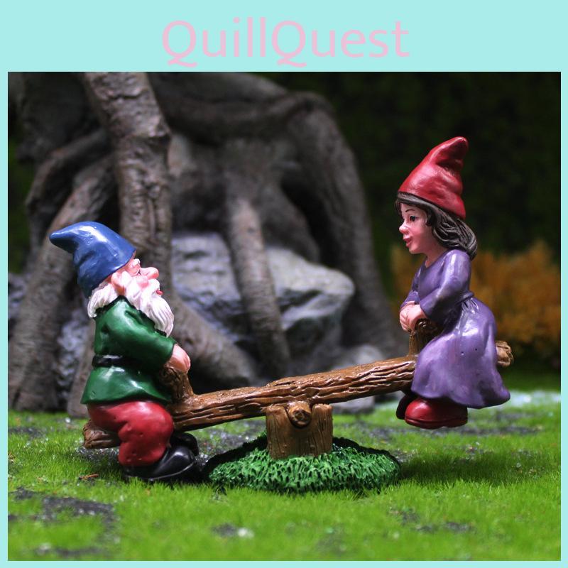 Micro Garden Dwarves Seesaw Resin Decor For Wedding Celebration