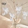 Festive Showcase Hanging Ornaments 4Pcs Winged Angel Ornaments, Clear Figurines, Holiday Party Decor Christmas Tree Decor, Seasonal Home Supplies