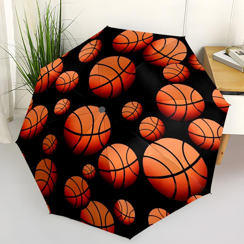 Sports Basketball King Folding Umbrella Auto-Open Design 8 Iron Ribs Plastic Handle Foldable Sunshade Perfect Christmas Gifts