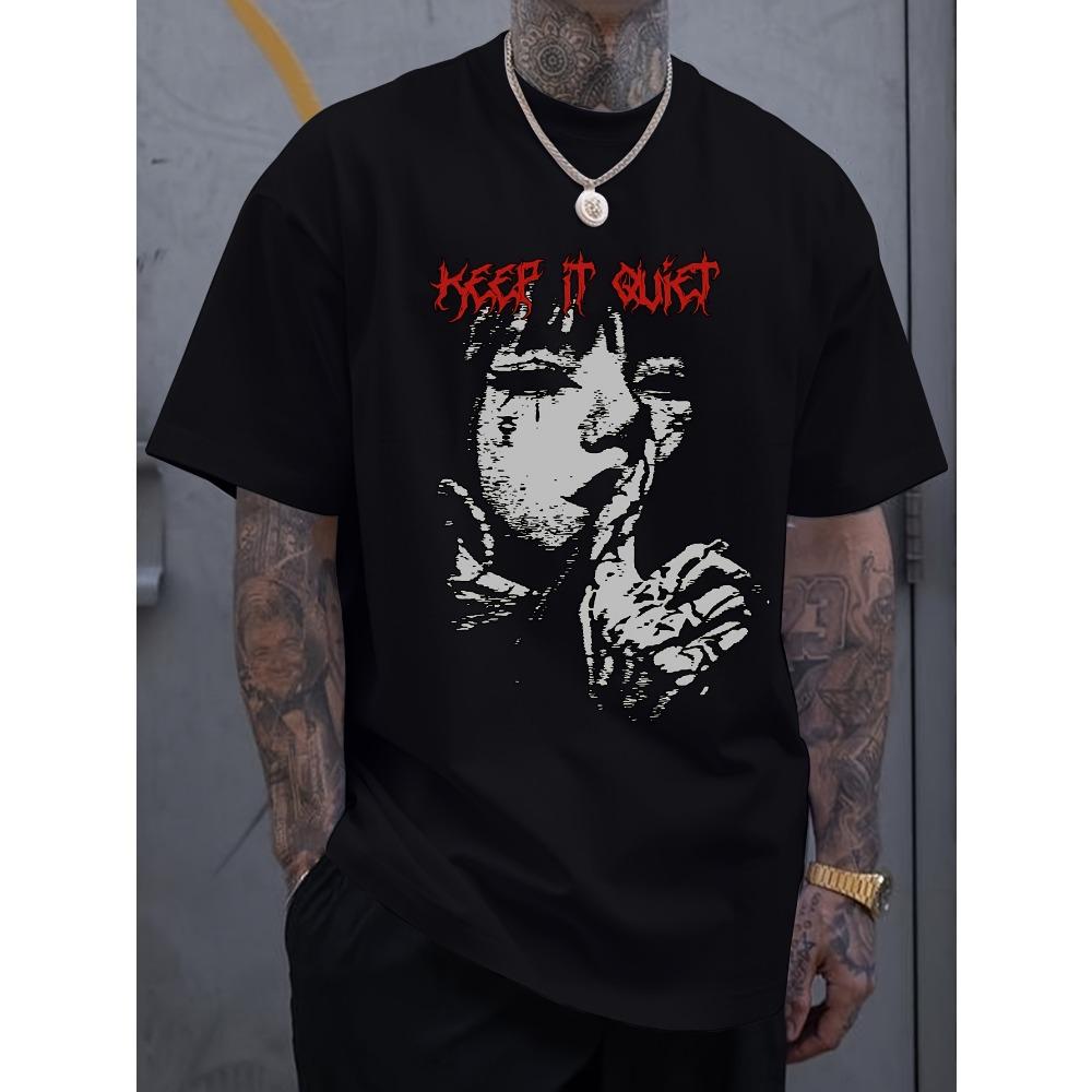 

Мужская модная креативная футболка с коротким рукавом, повседневная, с принтом «Алая буква» S