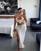 3er-Pack Bikini mit Strandrock Badebekleidung Damen 3D-Blumen Badeanzug Neckholder Badeanzug Strandmode Bikini-Set Biquini