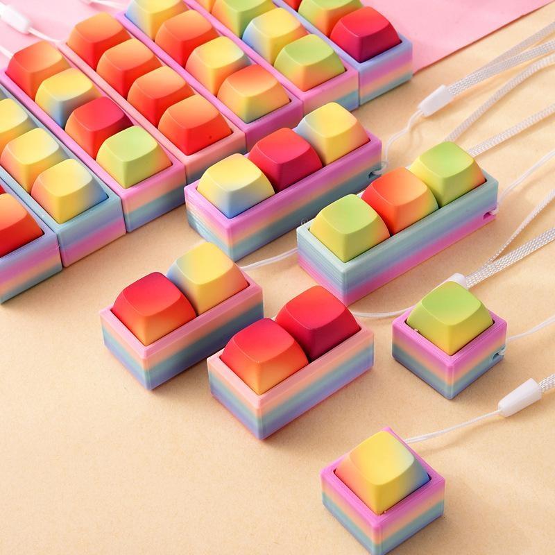 Portable Small Size Stress Relief Toy with Button Lanyard Pocket Fidget Toy for Anxiety Alleviation Commute Daily Use