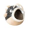 Pet Bed House Semi-closed Cave Tent for Small Animals Removable Cushion Pad