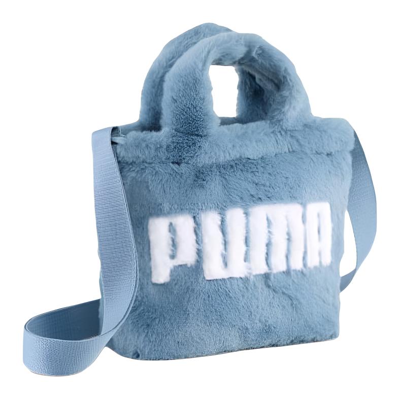 

Puma Up Faux 1.5L Brand Logo Casual Commuter Crossbody Plush Zipper Tote Bag Shopping Bag Women Tote Bag Blue 09171302 Blue