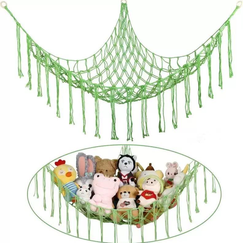 Bohemian Woven Toy Storage Triangle Net for Bedroom Corners