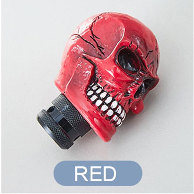 Universal Skull Shape Car Gear Shift Knob Head Auto Gearbox Shifter Lever Change Stick Handle Cover Gearshift Halloween Gift