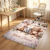 Elephant Theme Crystal Velvet Rug Personalized Custom Name Text Soft Floor Mat Home Decor