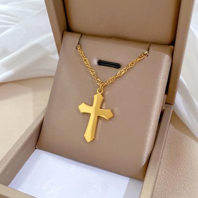 Kalter Wind Kreuz Persönlichkeit Minimalistisch Windofen Gold Halskette Damen Schlüsselbeinkette