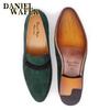 Fashion Luxury Brand Men's Suede Loafers Handmade Slip on Green Causal Shoes Penny Loafer Formal Dress Office Wedding Leather Shoes Men