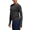 adidas Solid Color Round Neck Long Sleeve T-Shirt Women Tops Dark-Gray DQ1923