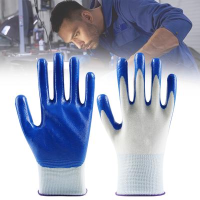 10Pairs Of Non-slip Wear-resistant Breathable Nitrile Gloves Industrial Labor Building Construction Safety Non-slip Work Gloves