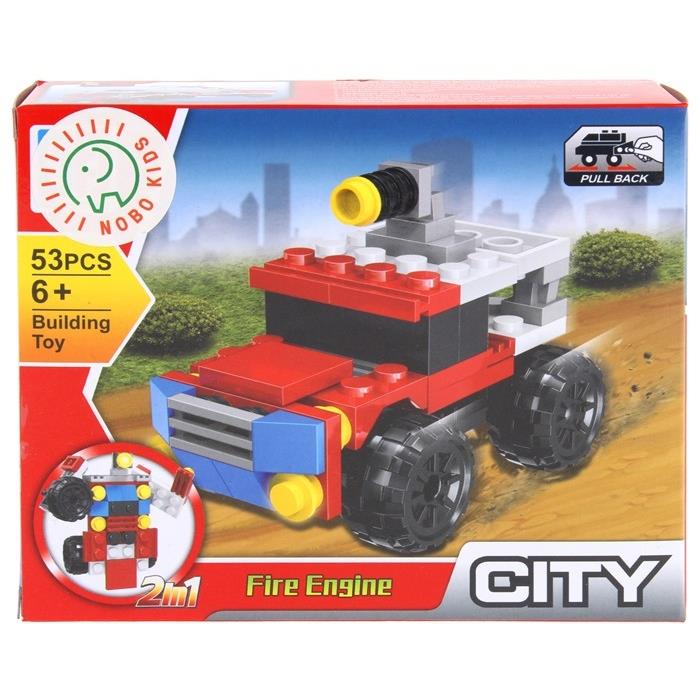 2-In-1 Fire Engine Building Blocks