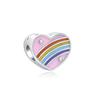 New 925 Silver Fit Original Fasion Bracelet Necklace Women Pendant Dangle Europe Love Rainbow Coloured Glaze Charms Clip Beads