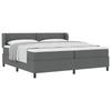 Box Spring Bed with Headboard Dark Grey 200 X 200 Cm Fabric
