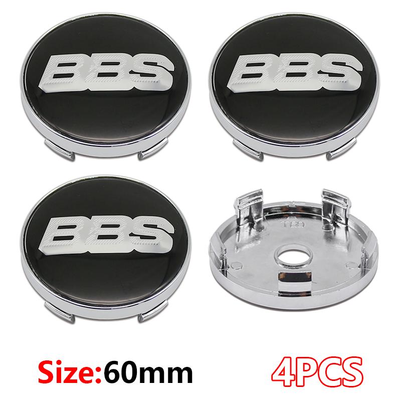 4 Stück 56+60mm Auto Radnabenabdeckung Aufkleber Felgenabdeckung Emblem Abzeichen modifiziertes Fahrzeuglabel Aufkleber Für bbs Reifenmittel Aufkleber