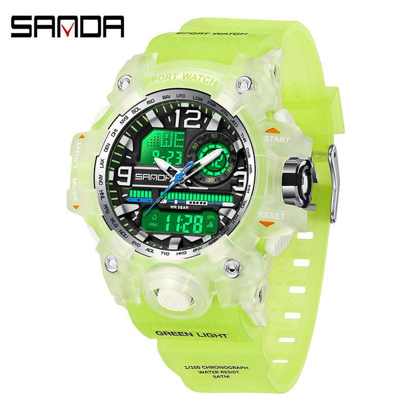 Sanda 3133 Montre de Sport Lumineuse pour Homme - Tendance Mode Ado Multifonctionnelle