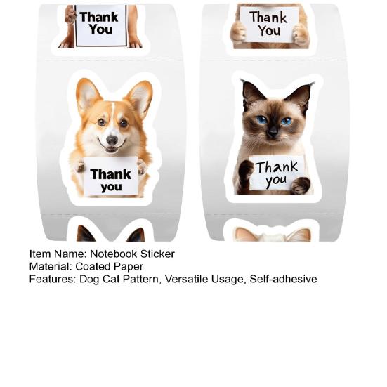1/2 Rolls Notebook Sticker Pet Theme Copper Plate Paper Cat Dog Printing Decals Laptop Mobile Phone Case Decor
