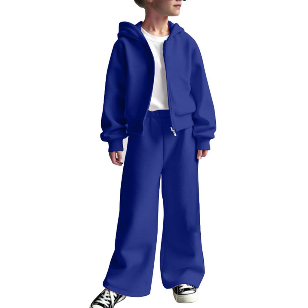 Girls' Hooded Jacket + Pants + T-Shirt Three-Piece Set Sports Fleece Casual Children's Outfit