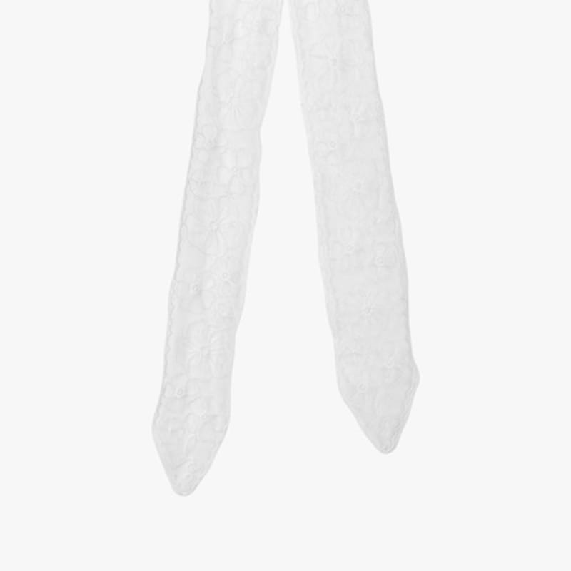 PINK PINEAPPLE FIELD LACE SCARF_WHITE