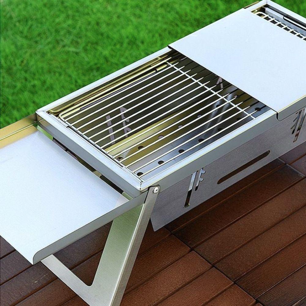 Stainless Steel Folding Barbecue Stove Rust-proof Barbecue Shelf Barbecue Grill Camping
