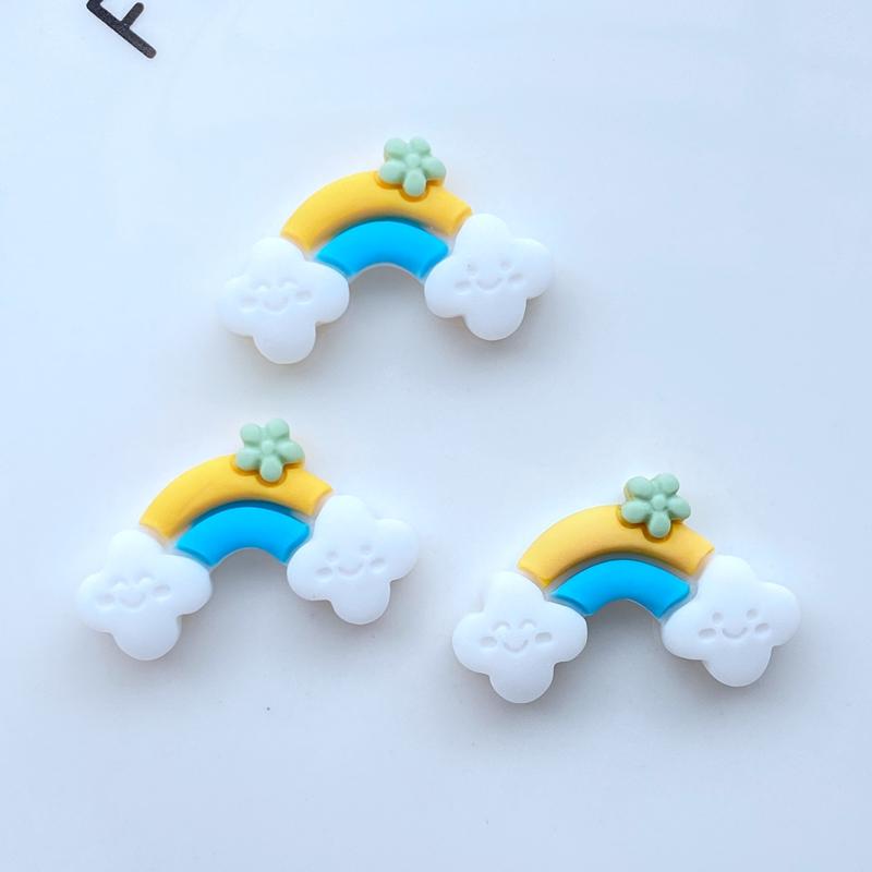 12Pcs New Mixed Mini Rainbow / Sun / Meteor Flat Back Resin Scrapbooking DIY Jewelry Craft Decoration Accessorie Q03