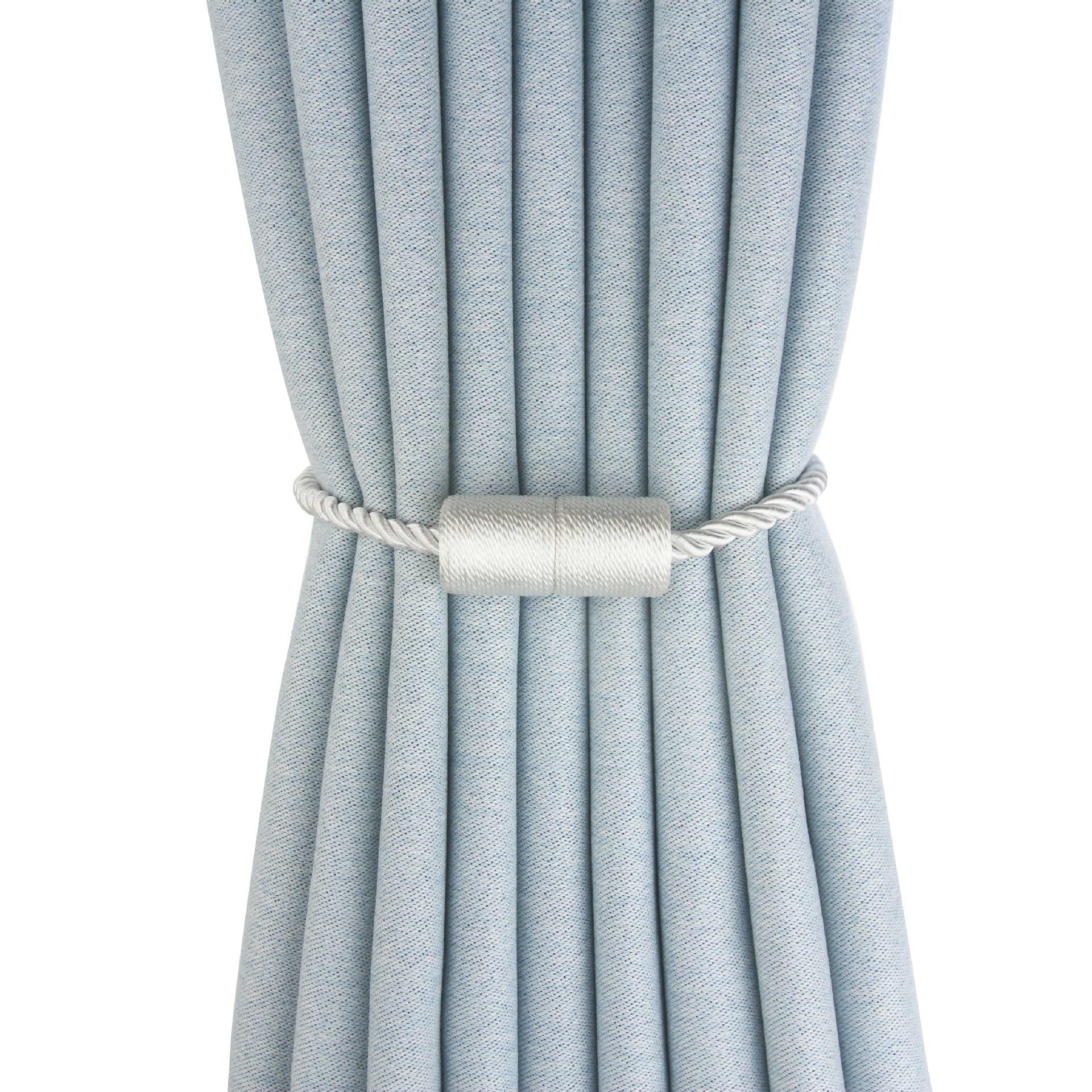 

4pcs Strong Magnetic Curtain Tiebacks Outdoor Elegant Decorative Tie Backs Modern Rope Tiebacks For Drapes Window Curtain Holdba 1pcs білий