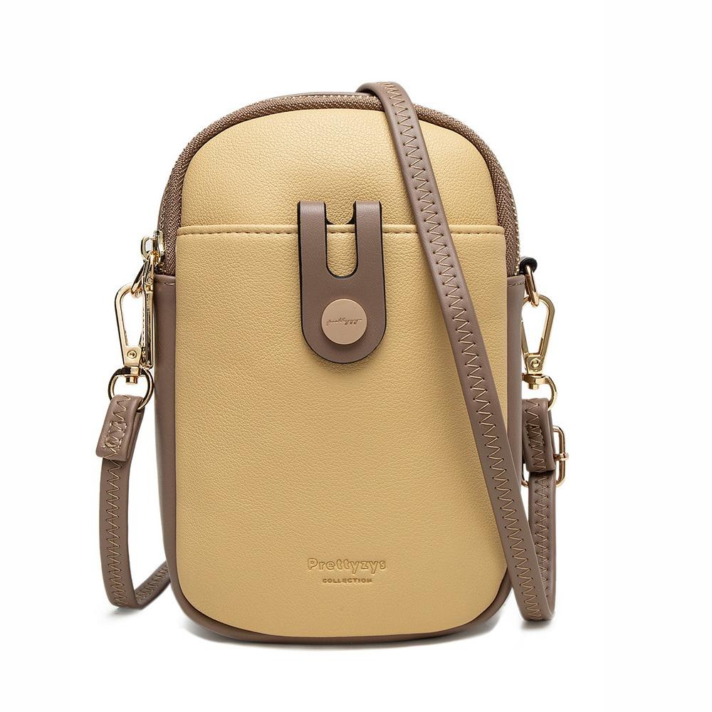 New Style PU Leather Crossbody Bag Soft Multi-layer Messenger Bag Square Bag Mobile Phone Bag