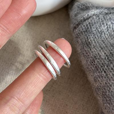 925 Sterling Silber Mattes Pentagramm Ring für Damen, Minimalistischer Stil, Stapelbarer Indexfinger Ring für beste Freunde.