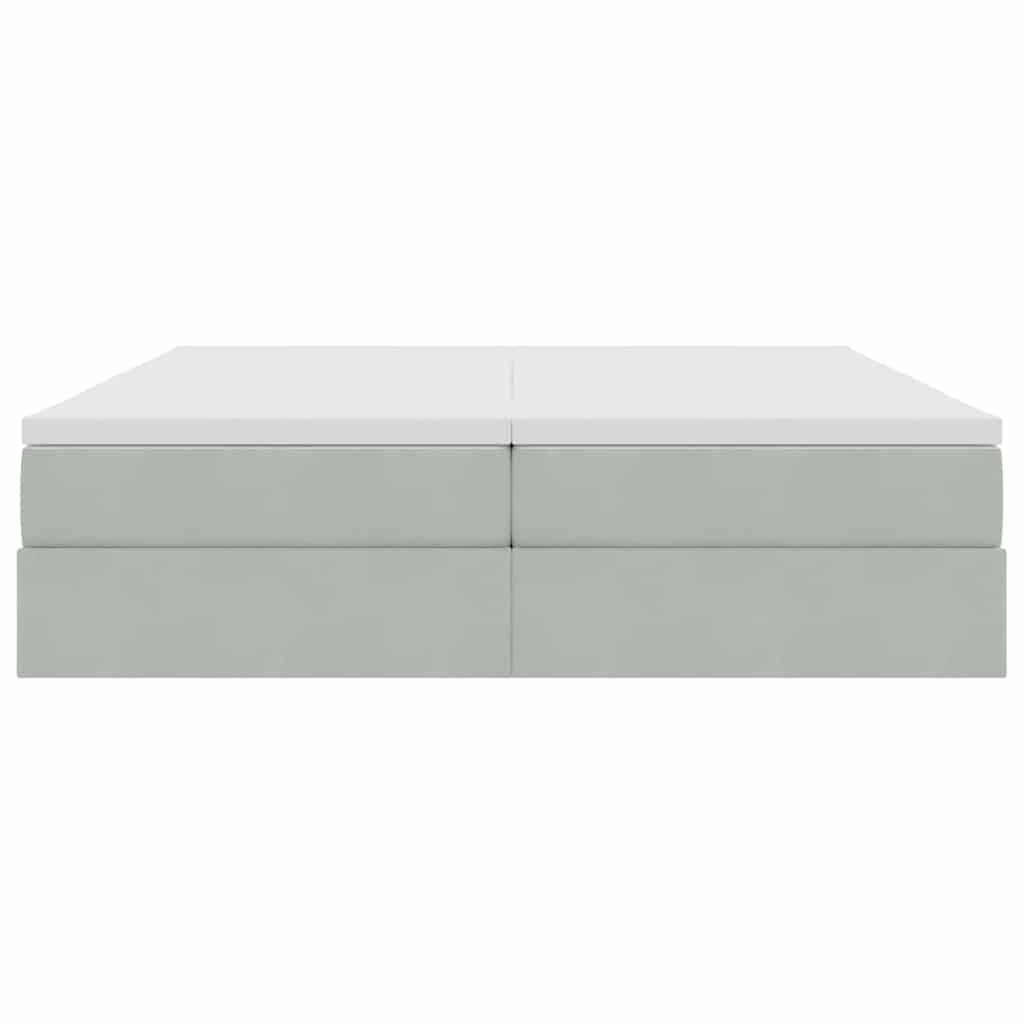 Storage Bed with Mattress Light Grey 180 x 200 cm Velvet