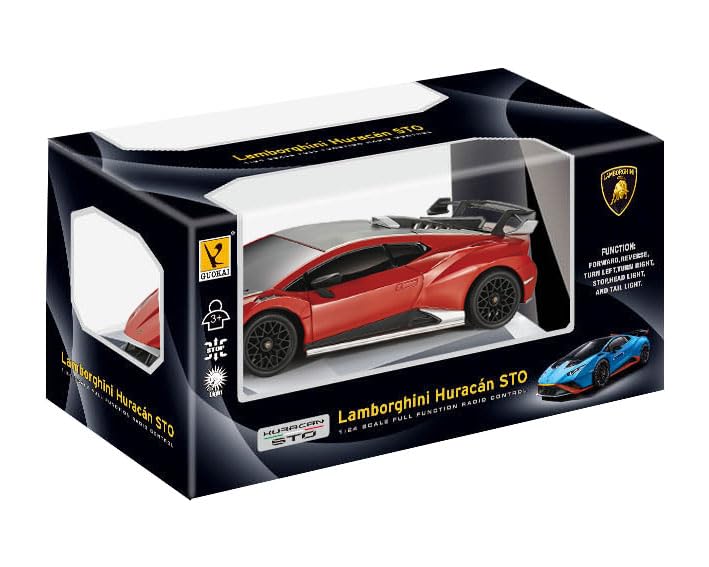 Doyusha Scale Lamborghini Huracan STO Red Electric Radio Control Model 630675 2.4GHz 1/24
